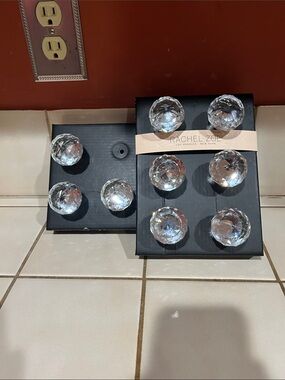 Rachel Zoe Clear Crystal Faceted Cabinet Knobs - Set of 9